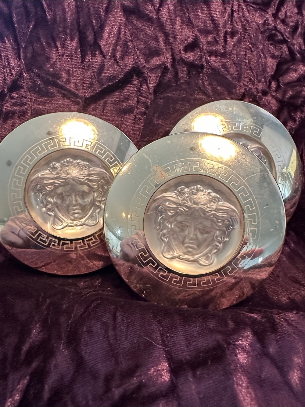 Versace Silver Medusa Center Wheel Covers - Trio